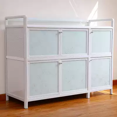 Easy to assemble kitchen overall cabinet Economical aluminum alloy cabinet storage cabinet storage table? Car locker Household bowl and plate cabinet
