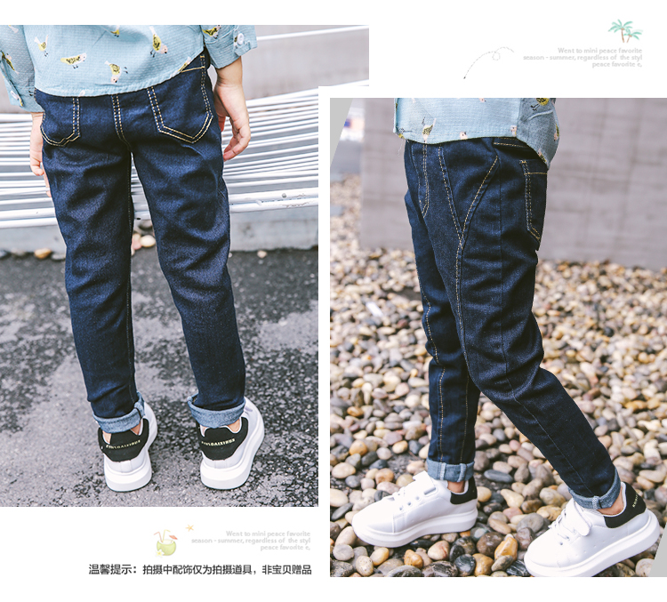 2018 mùa xuân mới vừa và nhỏ cô gái giản dị jeans trẻ em Hàn Quốc phiên bản của cô gái hoang dã trung eo quần dài hàng thủy triều