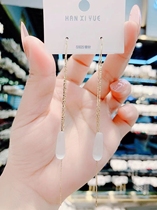 2021 New Tide advanced sense Super fairy temperament long face thin earrings light luxury earrings light luxury earrings
