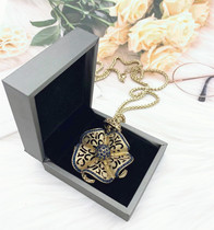 Japan-ROK retro flower pendant long fur coat chain necklace light and luxurious 100 matching ornament personality Noble Tide Female Hanging Chain