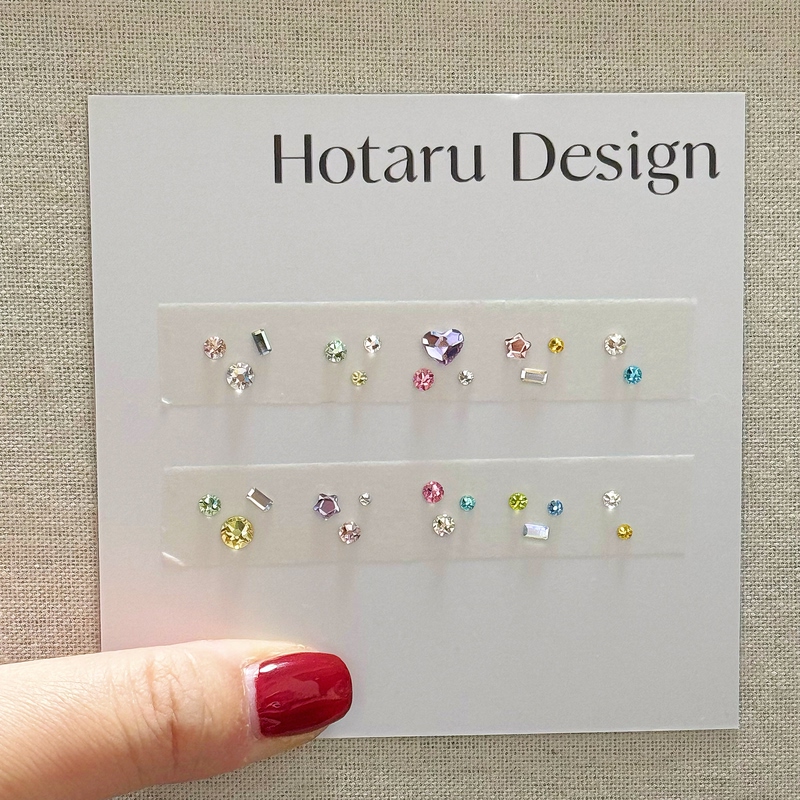 Huazi Diamond Nail Art Material Kit Full Swarovski Little Monkey Style Flat Round Rhinestones Colorful Rhinestones for Short Nails Can Make 2026