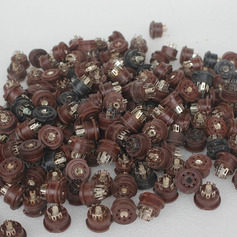 Early New Ceramic Jiaolwood Stock Seven 7-foot vacuum tube tube holder suitable for 6J15654 6Z4 choler radio