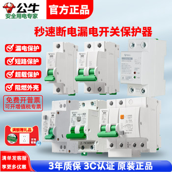 Bull Air Switch with Leakage Protector 32A Circuit Breaker Main Switch 2P63A Three-Phase Leakage Protection Household Circuit Breaker