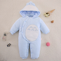 Baby cotton-padded clothes winter and spring cotton warm jumpsuit newborn Bb cotton set men and women Baby climbing clothes