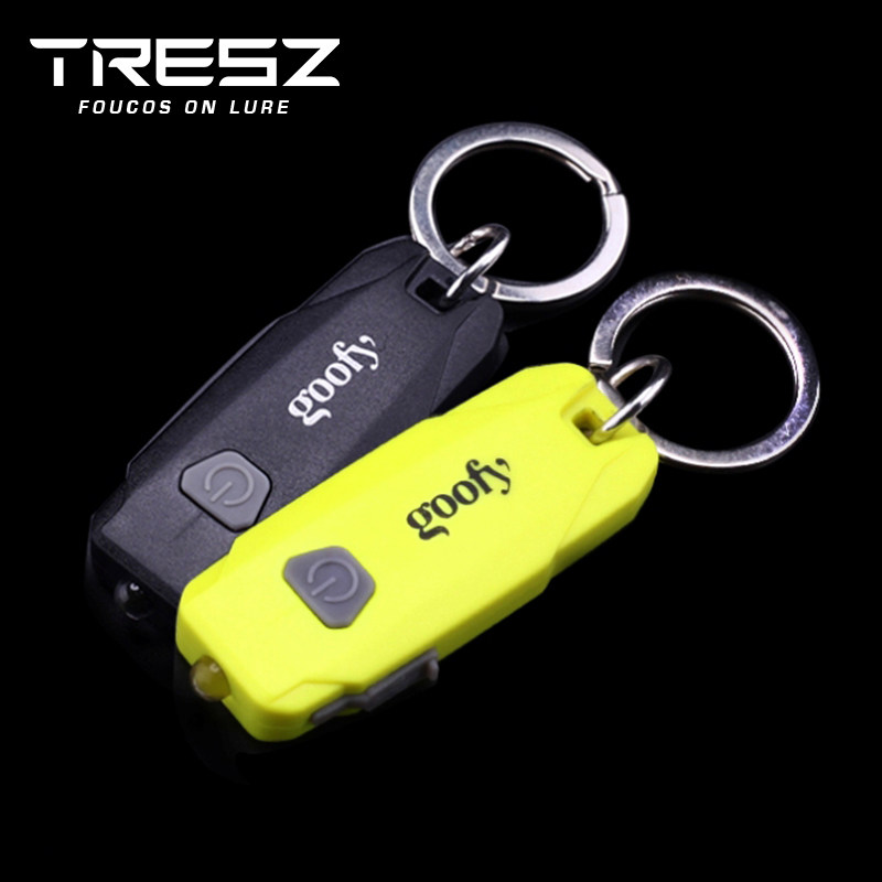 Key button lamp USB charging strong light small flashlight LED lighting hanger travel outdoor portable children's lamp