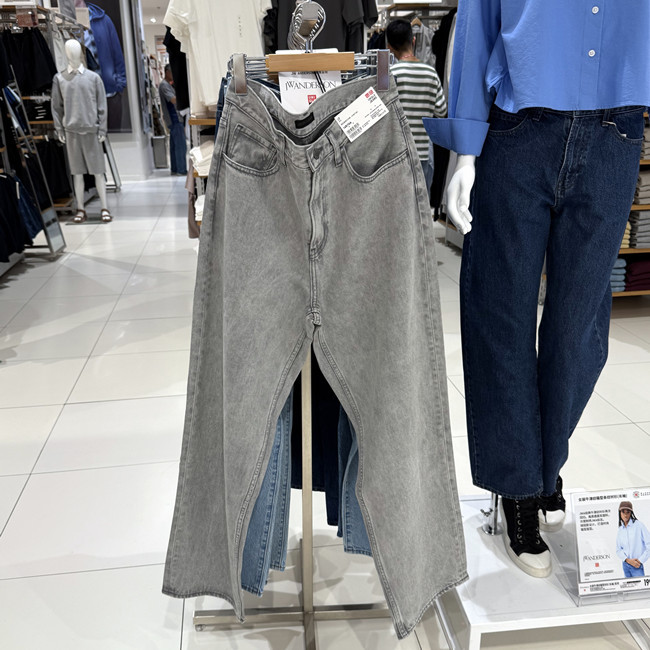 Uniqlo Men's and Women's Loose Straight-Leg Jeans/Washed Casual Denim Pants 482864 479322