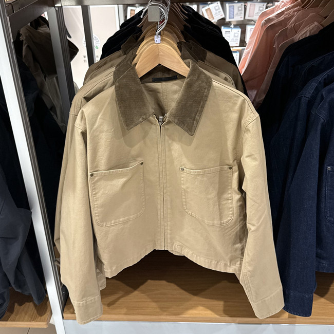 Uniqlo Women's Casual Zipper Short Jacket/Coat Barn Style Lapel Fashion Jacket New Model 479208