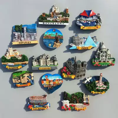 European countries tourist souvenirs creative landscape architecture France Italy refrigerator stickers magnet photo stickers