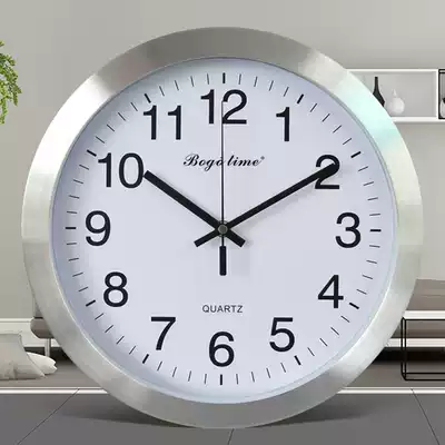European style fashion round atmospheric clock wall clock Living room office mute wall clock Simple modern household quartz clock