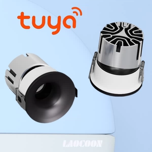 Умный точечный светильник Tuya Tuya, прожектор ZigBee, бескаркасный, с бесступенчатым затемнением, глубокая чашка, антибликовый, защита от синего света, защита глаз