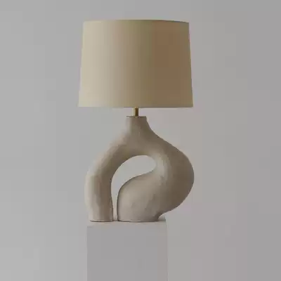 Modern minimalist creative living room table lamp Nordic fabric bedroom bed head study art designer model room table lamp