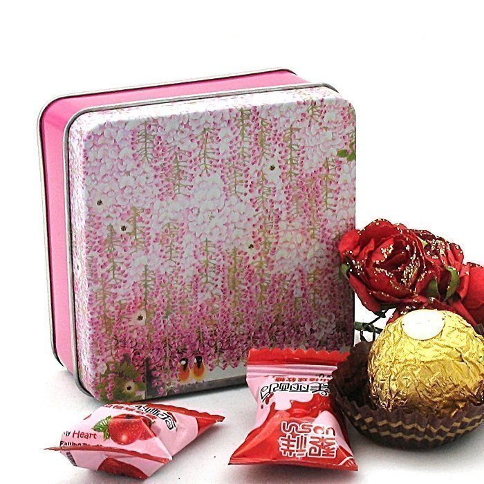 Wedding Celebration Happy Sugar Box Storage Box Storage Box Gift Ornament Candy Box Packed Metal Iron Box