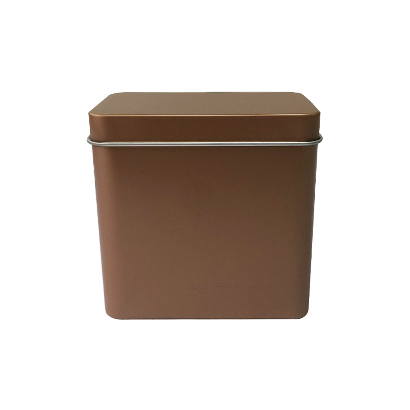 Tea small tin box, matte copper-colored Tieguanyin green tea box, tea packaging box, sealed and portable