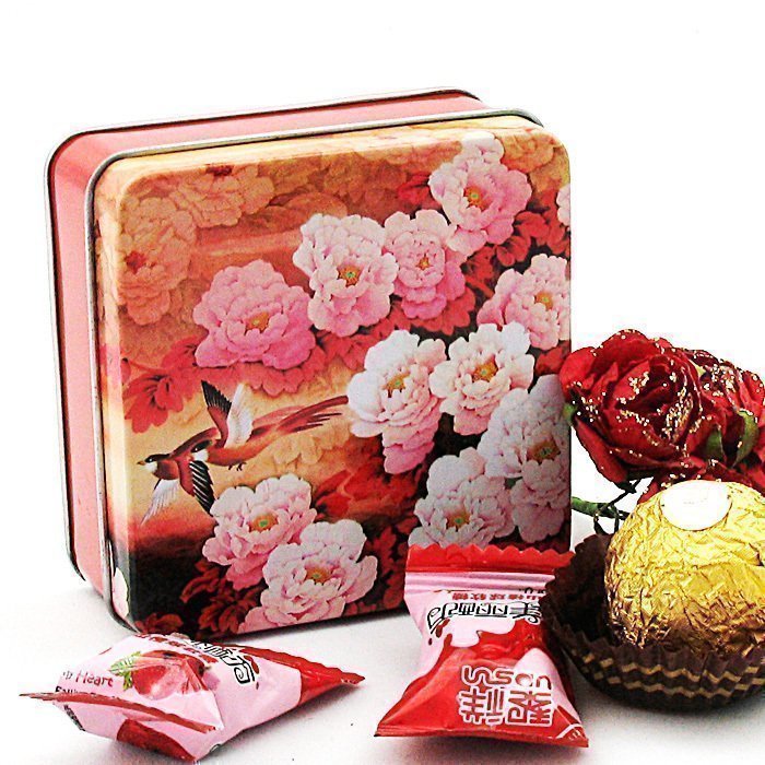 Wedding Celebration Metal Iron Case Wedding Happy Sugar Box Jewellery Containing Box Positive Square Box Gift Packaging Box