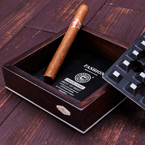 Модная креативная металлическая большая пепельница из черного дерева Эбен из сандалового дерева