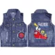 Trẻ em denim vest nam giản dị mùa xuân và mùa thu áo khoác ba lỗ có mũ bé gái