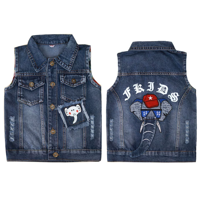 Áo vest trẻ em nam và nữ Áo vest trẻ em vest trẻ em mùa xuân và mùa thu mẫu cotton hoang dã mùa đông ghi le jean cá tính cho bé