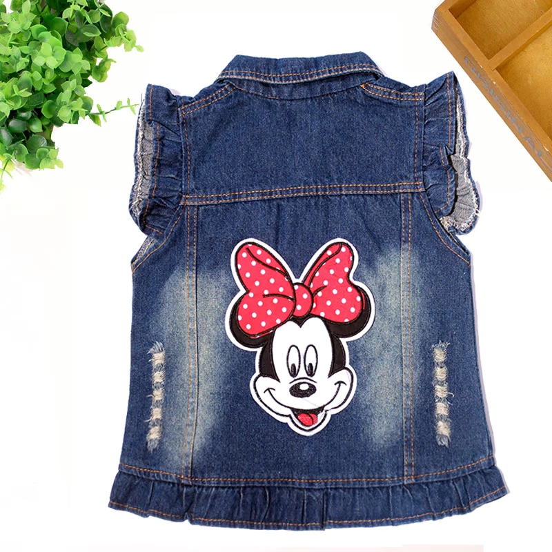 Bé cao bồi vest mùa xuân và mùa thu quần áo trẻ em nhỏ bông denim vest vai hoang dã mỏng boy girl jacket