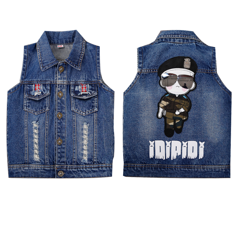 Áo vest bé trai denim 2018 phiên bản Hàn Quốc mới của bé gái vest bé gái mùa xuân và mùa thu áo mỏng mỏng shop quần áo trẻ em