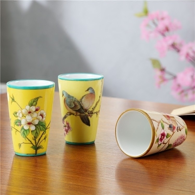 New Chinese powder color process High temperature Ice Cracked Ceramic Gargle Cup Lovers Cup coffee cup Mark Cup teeth