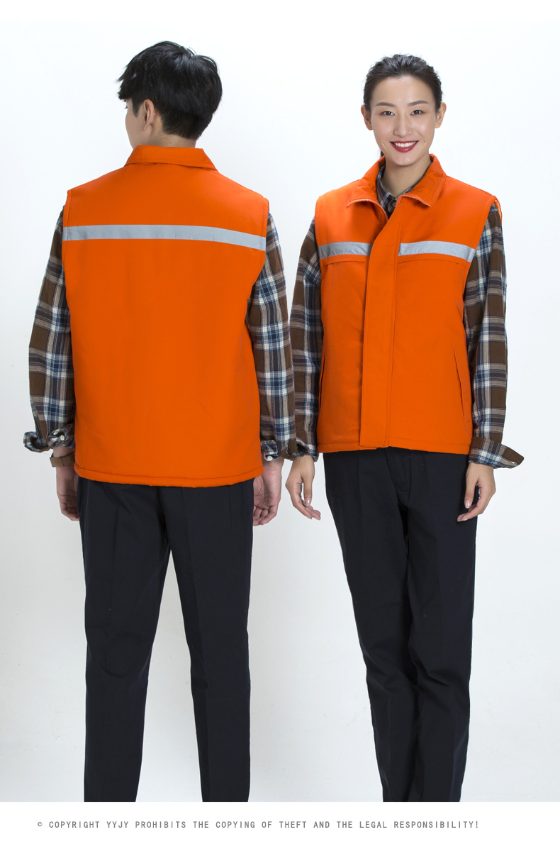 Áo vest cotton mùa thu đông dày tùy chỉnh in logo quảng cáo chiến dịch vest dụng cụ bảo hiểm lao động vest vest tình nguyện áo chi lê