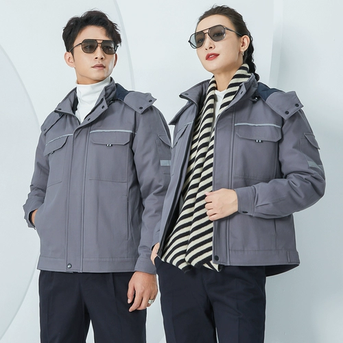 Хлопковый зимний износостойкий комплект для работы, куртка, рабочая одежда, увеличенная толщина, делается под заказ