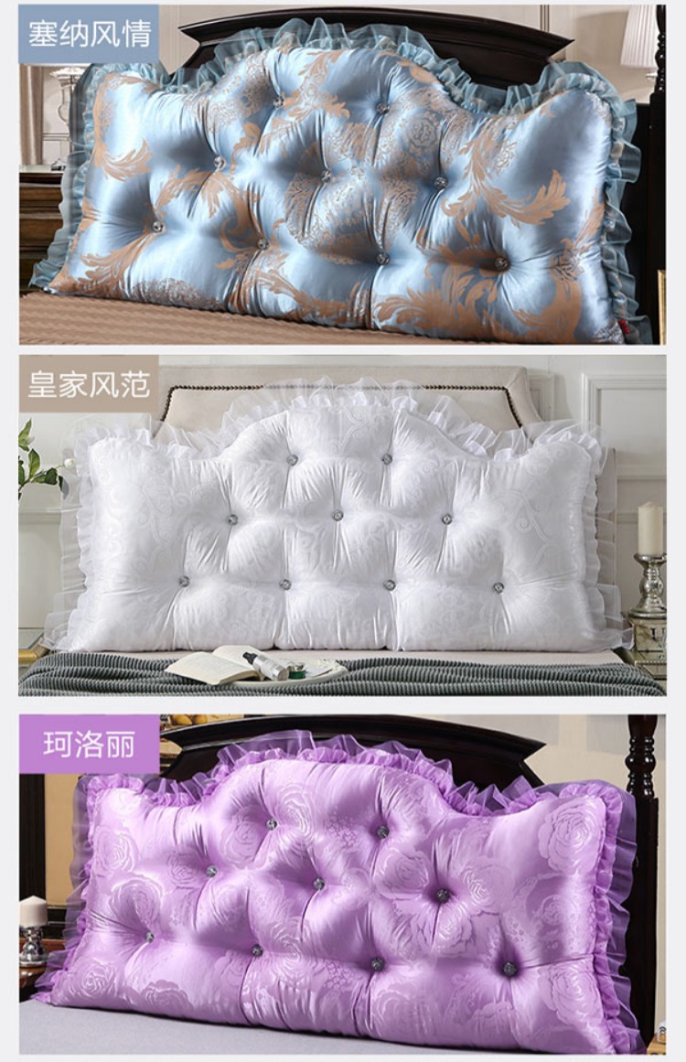Giường cưới Hàn Quốc cotton lớn đệm bông Công chúa giường tựa lưng lớn đôi gối dài với lõi có thể tháo rời và có thể giặt được - Trở lại đệm / Bolsters gối đệm ghế