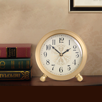 New pure copper small seat clock pendulum desktop desktop clock minimalist American light luxury New Chinese home silent bench clock