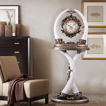 Large bell pendulum piece floor clock living room European style retro villa standout clock modern minimalist Nordic creative American clock