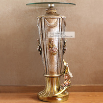 Luxury Au-style Retro Living Room Sofa Edge A Few Corners A Few Round Glass Tabletop Tea Table Fashion Creative Art Small Table