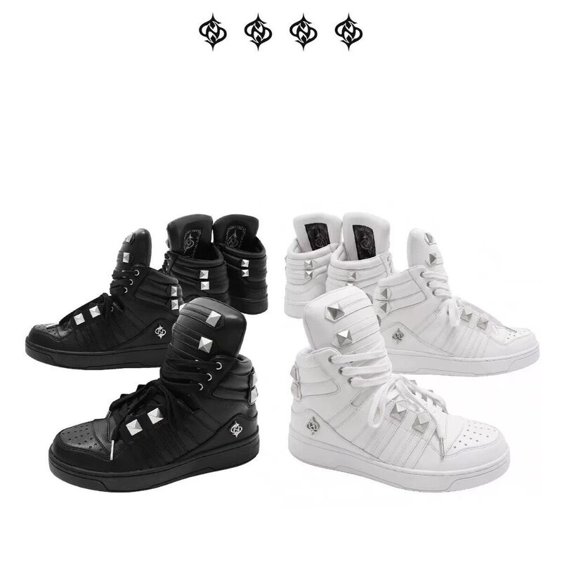 Trendy International Collaboration Model 2026 Subculture Palace Style Studded Buckle Large Tongue Thick-Soled Mid-Top Sneakers Original