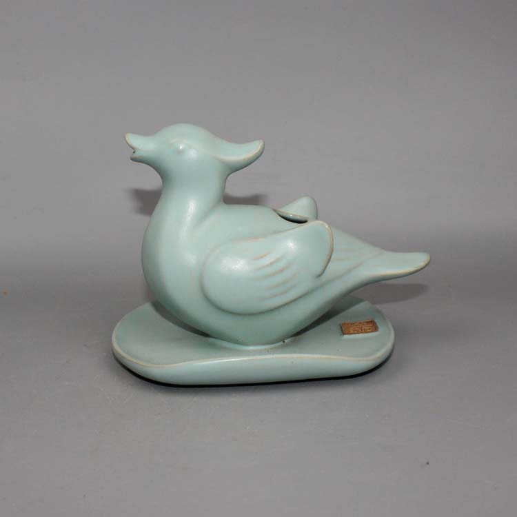 Song Ru Kiln Bird Pot of the Pinepot Open Slice of the Carved Word Ancient Play Antique Collection Small Objects 5 Famous Kilns