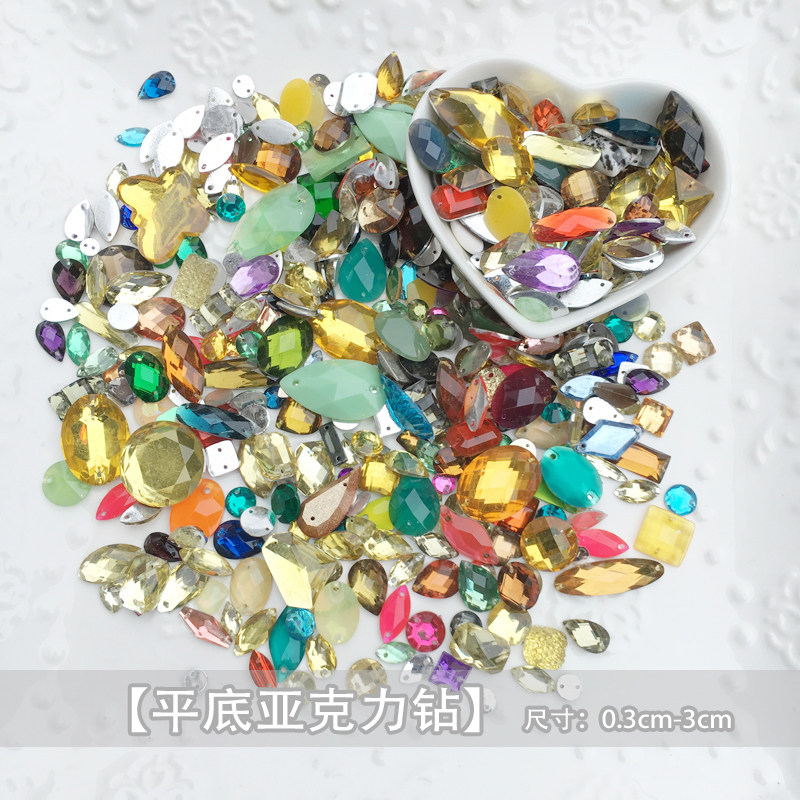 Acrylic Hand Sewn Colored Glitter Dresses Pants Shoes Drill Dresses Bright Sheet Suit Diy Handmade Water Drilling Material