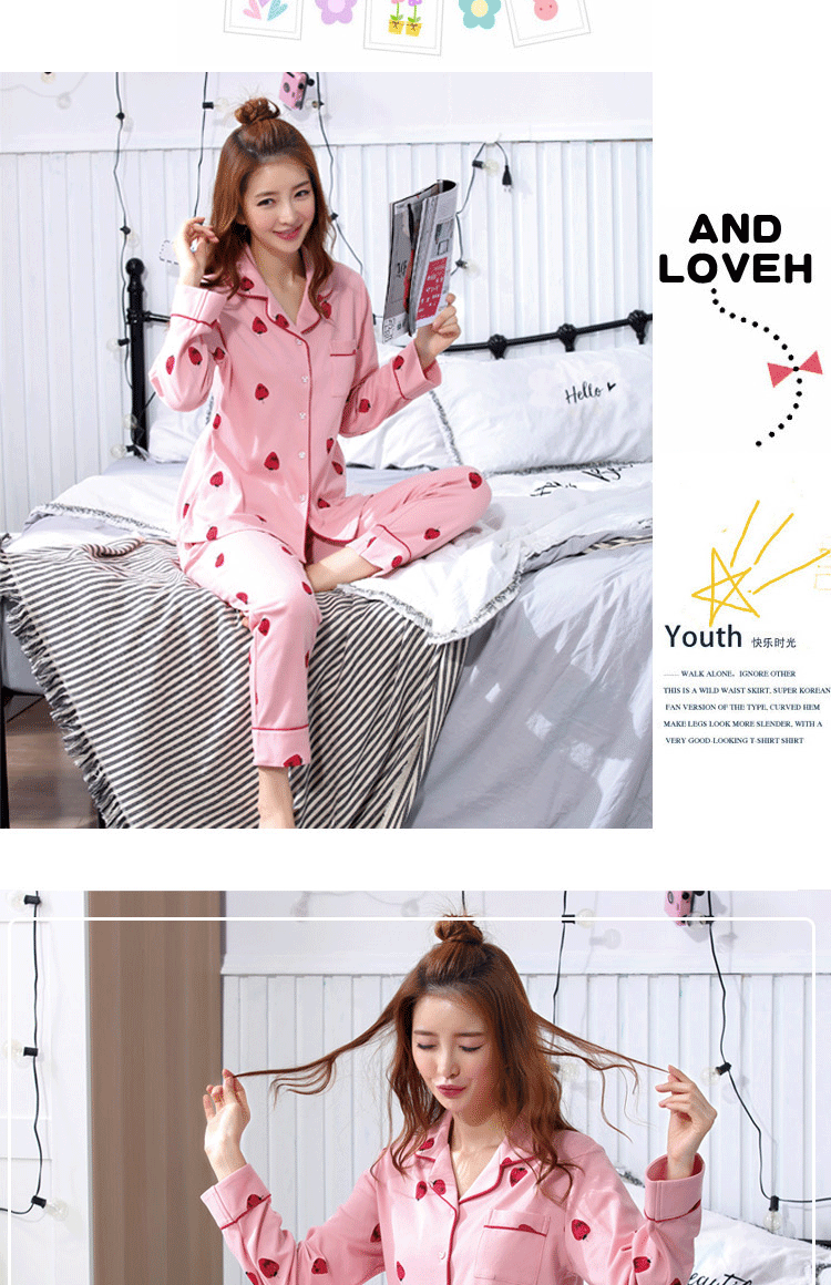 [Bảo hiểm đôi mười hai] đồ ngủ nữ mùa xuân và mùa thu và mùa đông dài tay cotton mỏng phiên bản Hàn Quốc của phụ nữ phục vụ nhà cotton phù hợp với mùa đông bộ ba lỗ đẹp mùa hè