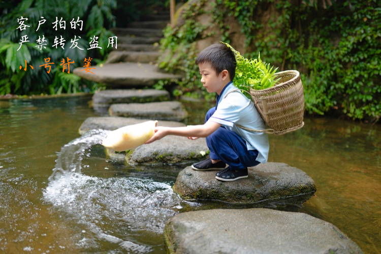 Small bamboo basket Bamboo Weave Small Number Children Kindergarten Elementary School Students perform shooting Shake Prop Photography Dance dance p