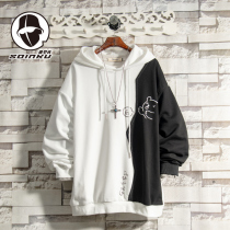 soinku autumn clothes new color-fitting hooded clothes mens trend spring and autumn color loose casual hoodie clothes