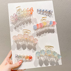 ins Wind Cute Bear Gummy Love Hair Clip Women's Back Head Clip Internet Celebrity 2024 New Shark Clip Headwear