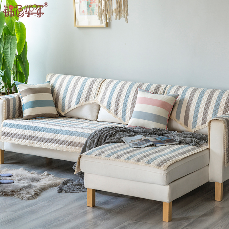 Sofa cushion minimalist modern European style leather sofa red wood sofa cushion cloth art All cotton non-slip Guido Cushion Customize