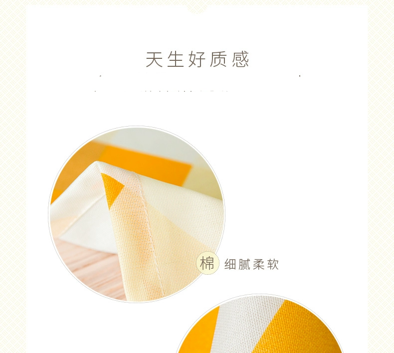 Ming vàng kẻ sọc vải khăn trải bàn cotton và lanh nhỏ tươi không thấm nước và chống dầu chống vảy bàn dùng một lần khăn trải bàn đơn giản Bắc Âu - Khăn trải bàn khăn trải bàn dưới kính bàn gỗ