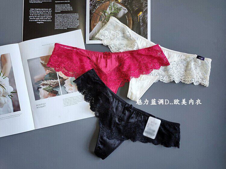 Bragas de lujo real para mujer, Tanga de satén, decoración de