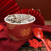 Wedding paper bowl disposable red bowl wedding thickening Happy Bowl happy wedding bowl chopsticks