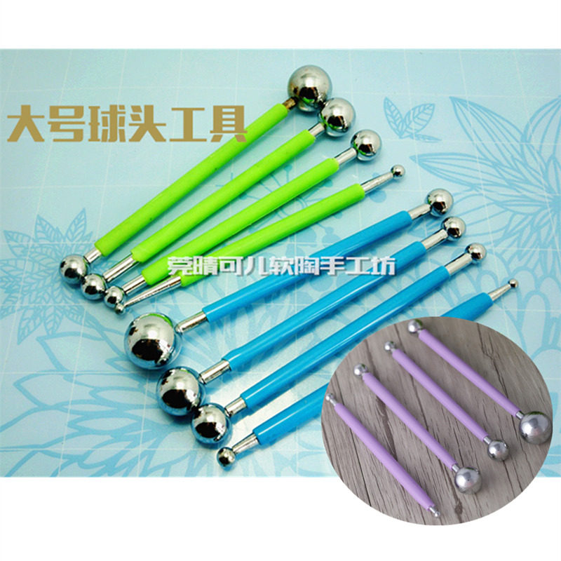 Soft Pottery Clay Ball Head Tool Pellet Stick Round Head Impress Pen 4 8 human head model model doll Man Puppet