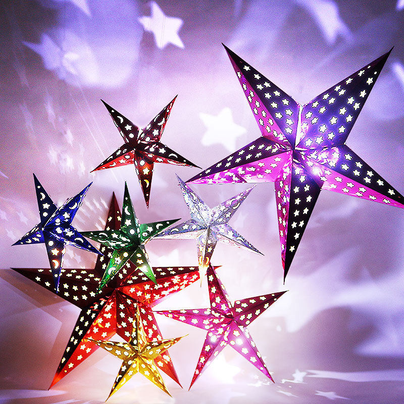 Five-pointed Stars Ancient Wind Lanterns Hung in autumn and New Year's Lantern Festival Lantern Red Lantern Wedding Joysing Small Decoration Chandelia