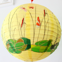 Chinese style lanterns New Year Mid-Autumn Spring Lantern Festival Small round hanging decoration Japanese paper lantern shade festive and ancient style