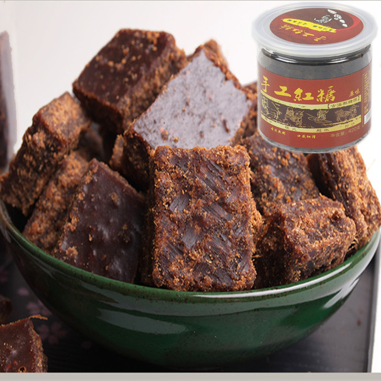 Guangxi Guilin Special production handmade ancient method to make cane black sugar osmanthus old ginger original flavor earth old red sugar block ginger sugar