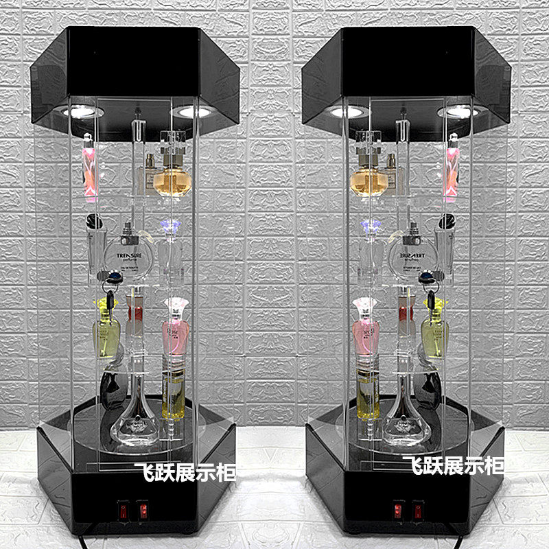 Cosmetics rotating display cabinet Acrylic shelf gift products jewelry glass jewelry handmade watch display cabinet