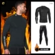 Черный лонгслив, флисовый удерживающий тепло комбинезон, в обтяжку
