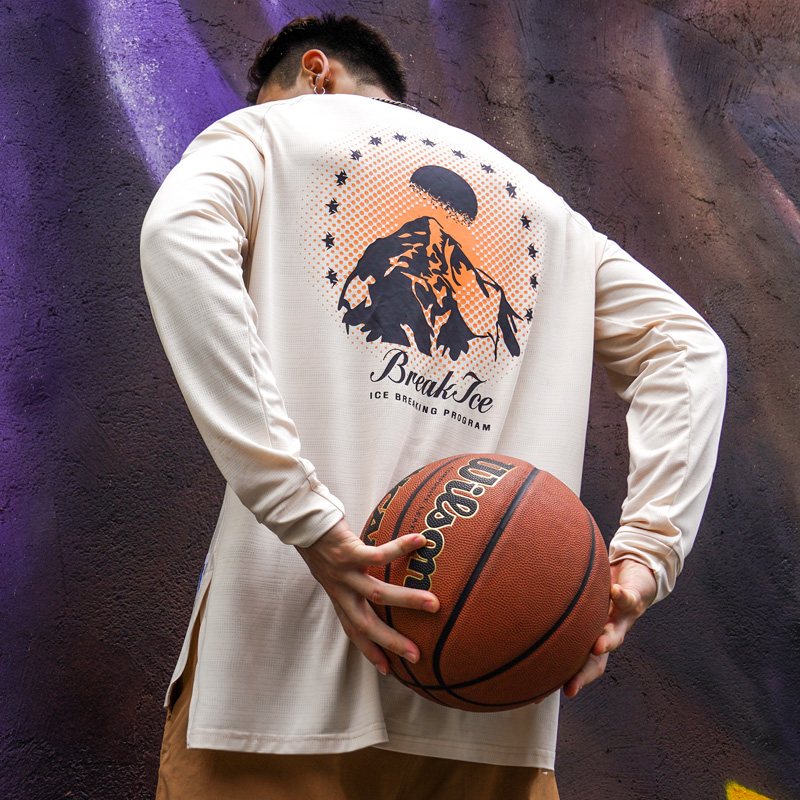 breakice American basketball long sleeve throw basket suit fall speed dry sports casual T-shirt training gym dress-Taobao