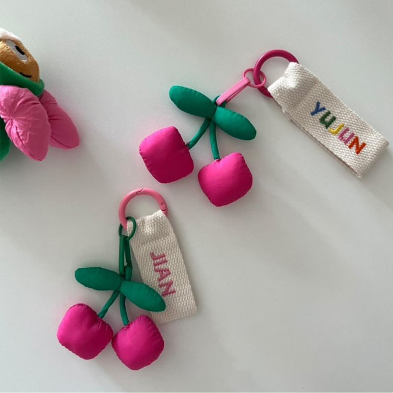 ins Colorful Baby Accessories Pendant Name Tag Children's Embroidered Name Kindergarten School Bag Keychain Pendant