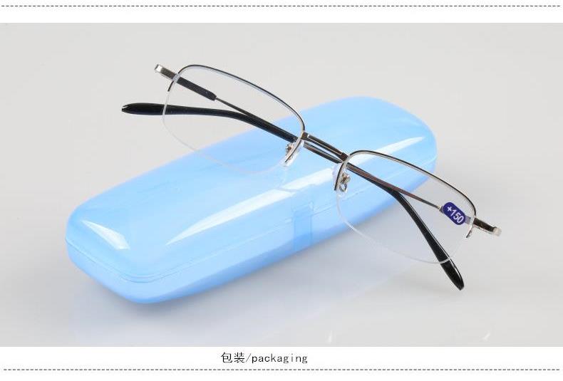 Bộ nhớ hợp kim titan siêu nhẹ nửa khung thời trang dây thoải mái nam nữ với đọc xong kính cầm tay nam - Kính khung mắt kính cận